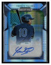 2019 Panini Prizm Draft Picks #85 Yordys Valdes Hyper Prizm Auto /75