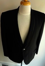 LORD WEST VTG. 60's Men's Black Shawl Collar Tuxedo Jacket /Satin Trim SZ 42S 