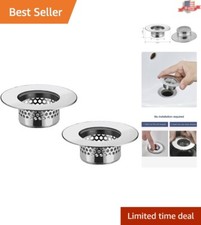 Bathroom Sink Strainer 2 Pack, Bathtub Drain Cover Lavatory Sink Drain Strain...