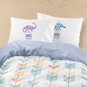 Personalised Dinosaur Pillowcase Printed Gift Custom Print