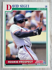 David Segui Rookie Prospect Score 1991 Trading Card #362 Baltimore Orioles MLB. rookie card picture