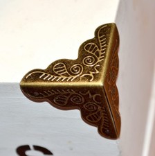 20 Pcs Vintage Bronze Corner Protectors Decorative Metal Edge Covers Antique ...
