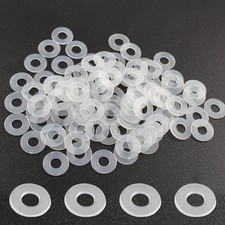 Qjaiune 100 Pack M6 Clear Nylon Washers 13mm OD 1mm Thick M6x13mmx1mm,