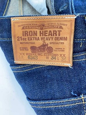 Iron Heart 634S 21oz Selvedge Denim Straight Jeans Size 34 Made in