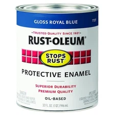 Rust-Oleum 7727502 Interior/Exterior Paint, Gloss, Oil Base, Royal Blue, 1 Qt