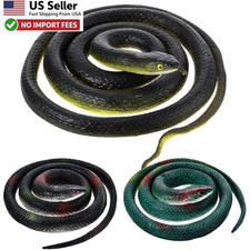 Blulu 3 Pcs Realistic Rubber Snakes Large Garden Scare Birds Halloween FROM USA