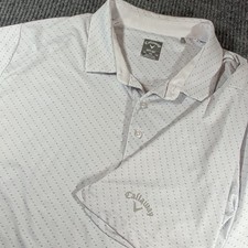Callaway Polo Shirt White/Gray Opti-Dri Performance Golf Men s 2XL
