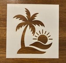 Palm Tree Sunset Reusable 10 MIL Laser Cut Mylar Stencil Painting Craft Supplies