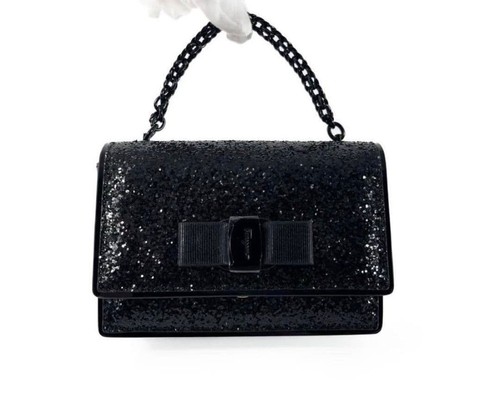 Salvatore Ferragamo Schultertasche Vara Band Glitzer Pailletten 2-Wege Kette - Bild 1 von 14