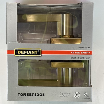 Defiant Keyed Entry Door Lever With Square Rose Brushed Gold 1009 438 355