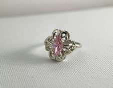 Sparkling Pink CZ Ring Size 6