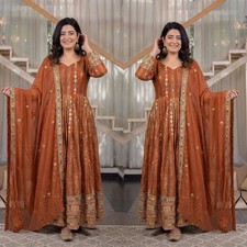 GOWN ANARKALI PAKISTANI INDIAN WEDDING PARTY WEAR DRESS BOLLYWOOD SUIT NEW