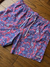 Vineyard Vines Men  s Swim Trunks Pink Blue XL VGUC