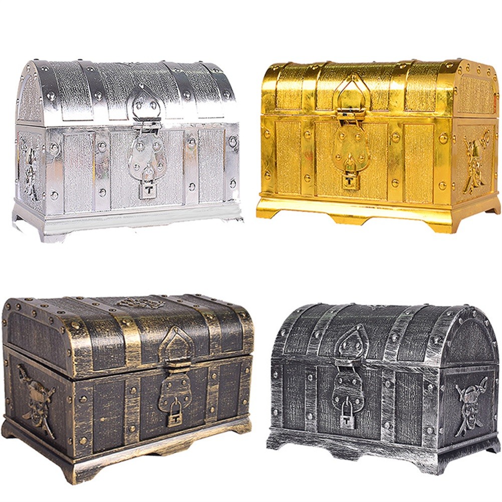 Plastic Pirate Treasure Box Jewelry Storage Box Organizer Makeup Gift Box Candy
