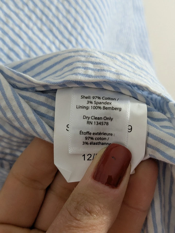 Blazer Vineyard Vines 42R Seersucker Algodón Azul Blanco Rayas Chaqueta Hombres Preppy Foto 4 de 4