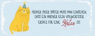 Holzschild 10x27 cm kein Ersatz für eine Katze Tier Haustier Deko Geschenk Holz 