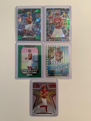 2024 Jayden Daniels Fireworks Green Cracked Ice Prizm Rookie Card + 10 more