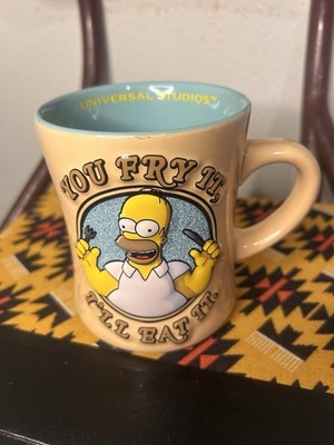 Universal Studios 2008 Simpsons Homer You Fry It Ill Eat It Ceramic Coffee Mug