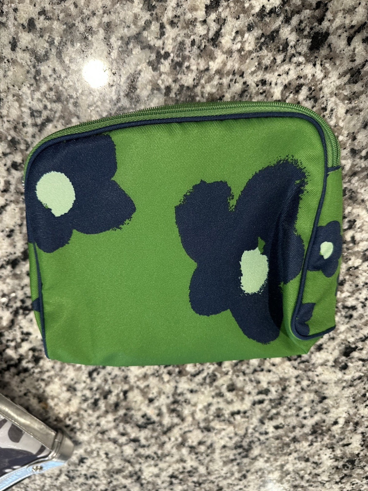 Clinique x Kate Spade Green Navy  Makeup Bag Zipper Pouch thumbnail 2