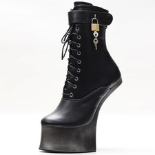 High Heel Short Boots Lock Crossdresser Platform Nightclub Women's Bar Plus Size