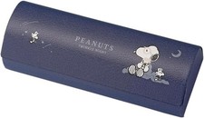 Peanuts Snoopy Eyeglass Glasses Case Navy Blue Twinkle Night with Cloth Japan
