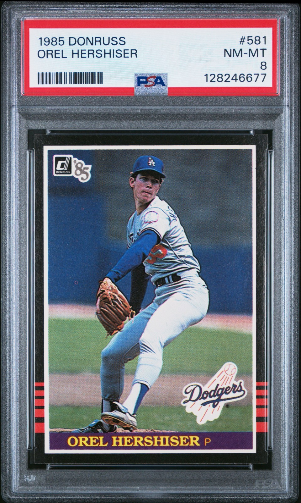 1985 Donruss OREL HERSHISER #581 ROOKIE PSA 8 NM-MT