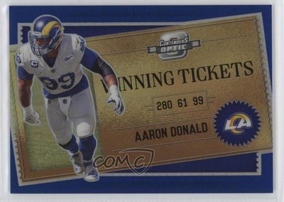 2020 Panini Contenders Optic Winning Tickets Blue Prizm /99 Aaron Donald 6wp