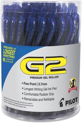 Pilot G2 Gel Pens 0.7mm Fine Point Retractable Blue Ink Rollerball 36 Pack Box