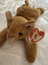 RARE 1993 Nip the Cat Ty Beanie Baby - 3rd Gen Tag NO STAR - PVC Pellets - MINT