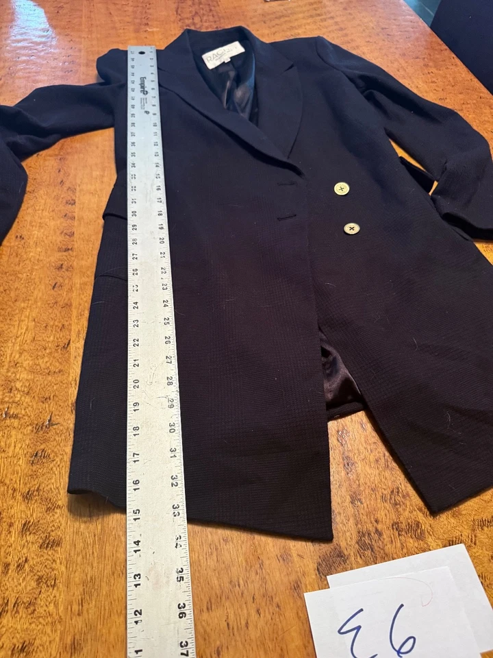 Rachel Rachel Roy Long Blazer Suit Jacket Black Size 6 E6 - Image 4 of 4