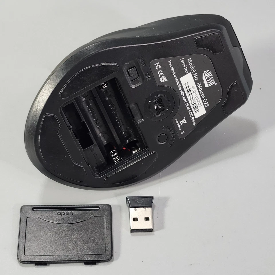 Adesso iMouse G25 Ergonomic Wireless Mouse with Dongle for Tru-Form WKB-1500GB - Image 3 of 4