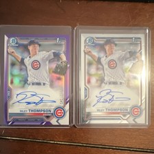 Bowman Chrome Riley Thompson Autograph Card Lot – Cubs – 2021 – Serial #