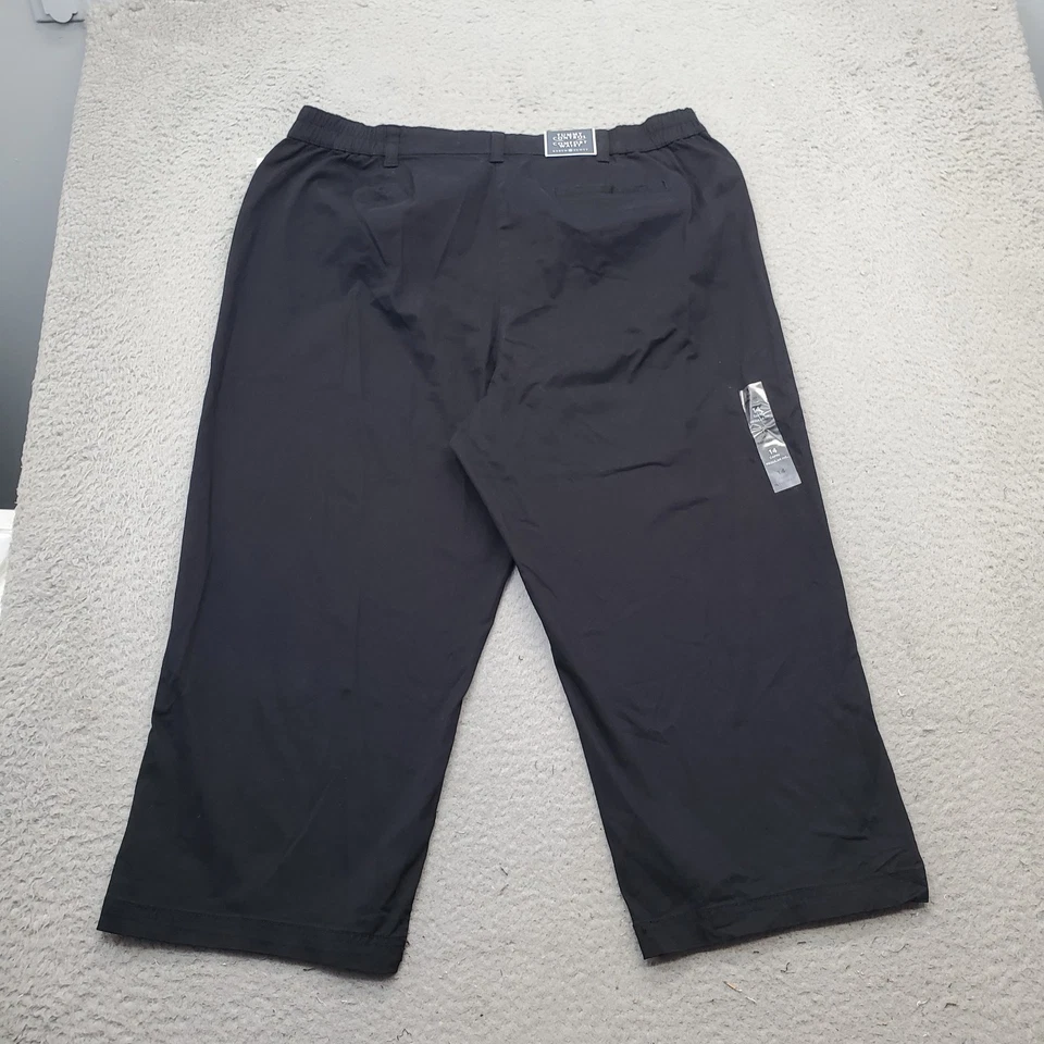 Pantalones capri Karen Scott para mujer 14 negros cómodos cintura tobillo botón control abdomen Foto 2 de 4