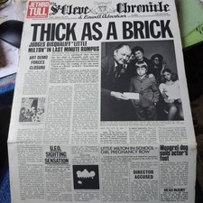 LP Jethro Tull 'Thick as a Brick' ORIGINALE formato giornale 1972 CHRYSALIS