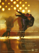 1998 UPS United Parcel Service Olympic Games Speed Skating vintage Print AD