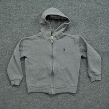 Polo Ralph Lauren Hoodie Youth 6 Full Zip Grey Small Pony Boys