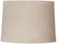 Natural Linen Medium Drum Lamp Shade 13" Top x 14" Bottom x 10" High Spider 
