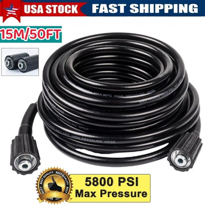 #ad High Pressure Washer Hose 15M 50FT 5800PSI M22 14mm Power Washer Extension Hose $23.98