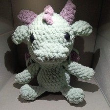 Crochet Blue Dragon/ Handmade Plush Dragon/ Blue And Purple Dragon