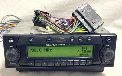 ORIGINAL BECKER TRAFFIC PRO BE 4730 FORD CD RADIO GREEN DISPLAY W/ WIRING HARNES
