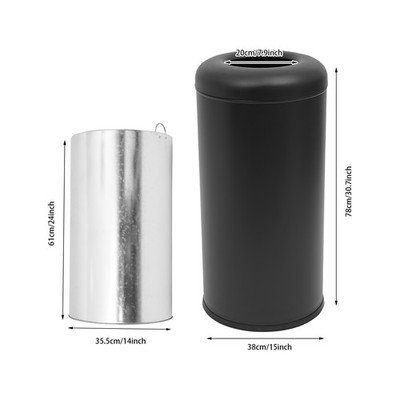 Cylindrical,Open-Top Rubbish Bin,Industrial Waste Container,Commercial Trash Can
