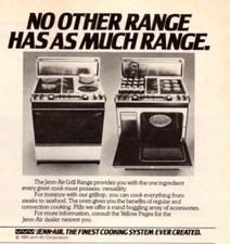 Anuncio impreso Jenn Air Grill Range 1980 Estufa Horno Grilltop 5" x 5"