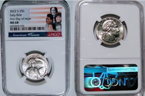 2022 S Sally Ride 25c NGC MS 68 American Women Quarter.