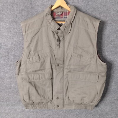 Expeditions International Flannel Lined Chore Vest Men XL Pit 25 In Length 28in