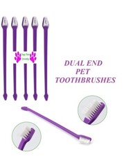 LOT 5 PET Dual End TOOTHBRUSHES Toothbrush Mouth Dental Teeth Oral Care DOG CAT