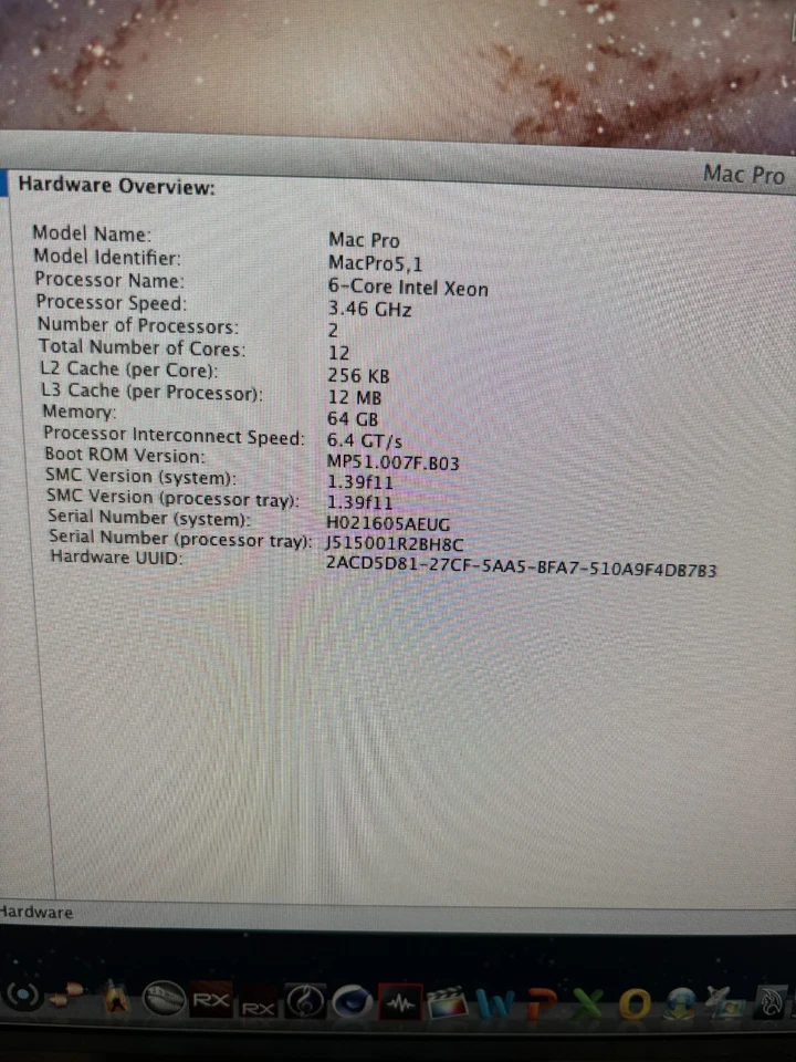 Mac Pro 5,1 12-core 2010, 3.46Ghz 64GB RAM NVIDIA GeForce 120 250GB + 4TB SATA - Image 2 of 4