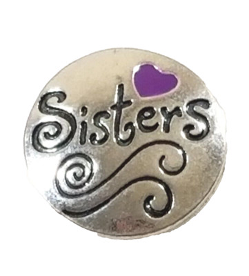 SISTERS PURPLE 18mm/20mm GINGER SNAP BUTTON POPPER FOR INTERCHANGEABLE JEWELRY 