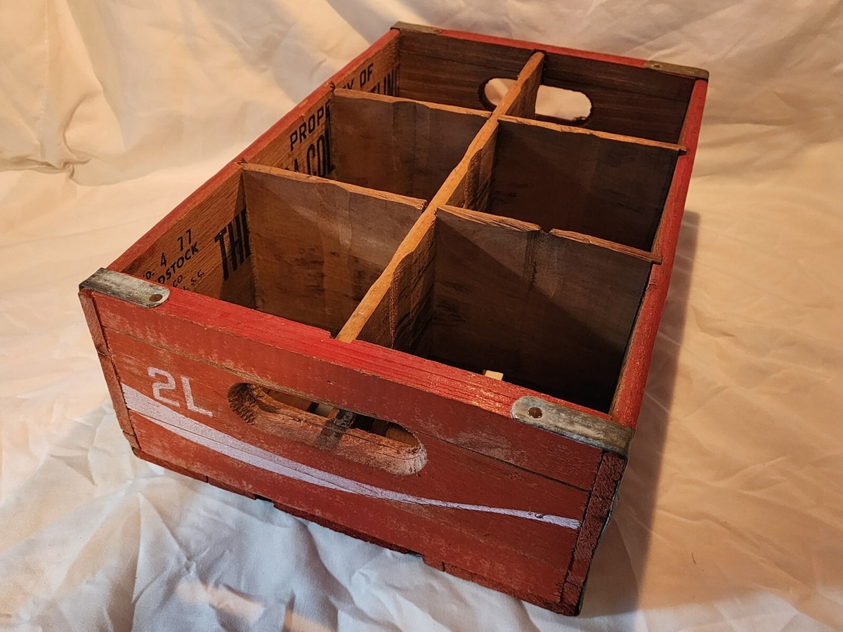 Vintage 1970's Wood Coca Cola Crate 2L Size Woodstock Charleston