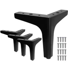 4pcs 6 Inch Furniture Legs, Modern Style Furniture Sofa Legs Metal Matte Black T