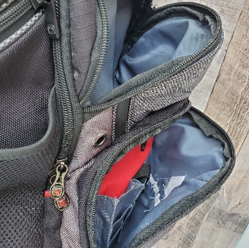  Swiss Gear Wenger Shock Absorbing Laptop Padded Backpack Large Black Grey